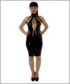 01023 Backless pencil dress with inserts