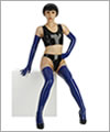 42054 Thigh length latex stockings, blue