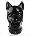 40541 Anatomical latex dog mask with zip and lockable slave collar