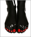 42077 Toe socks with red toe nails