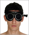 40903 Rubber safety goggles, semi trans black lenses