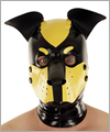 40579 Dog mask, detachable snout, wiggling pointy ears, black/yellow