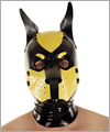 40577 Dog mask, detachable snout, pointed ears, black/yellow