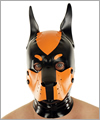40577 Dog mask, detachable snout, pointed ears, black/orange