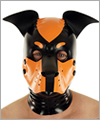 40579 Dog mask, detachable snout, wiggling pointy ears, black/orange