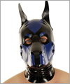 40577 Dog mask, detachable snout, pointed ears, black/blue