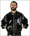 22002 Latex bomber jacket with collar