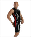 26016 Latex surf suit, sleeveless, 3-way around zip