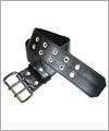 45502 Leather belt with stitching 5 cm